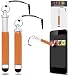 Produktbild IWIO Sony Xperia Z3+ Z3 Plus E6553 Xperia Z4 Orange Premium VERSENKBARE MINI Captive Touch Tip Stylus Pen mit Gummi Tip und 3,5 mm Headset-Buchse Dangley Adapter