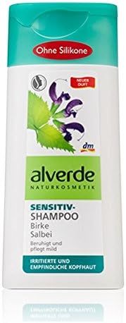 Alverde Sensitive Shampoo Birch &amp; Sage - for Sensitive &amp; Irritated Scalp - Certified Natural, Organic Ingredients, Vegan, Not Tested on Animals &amp; Silicone-Free – 200ml