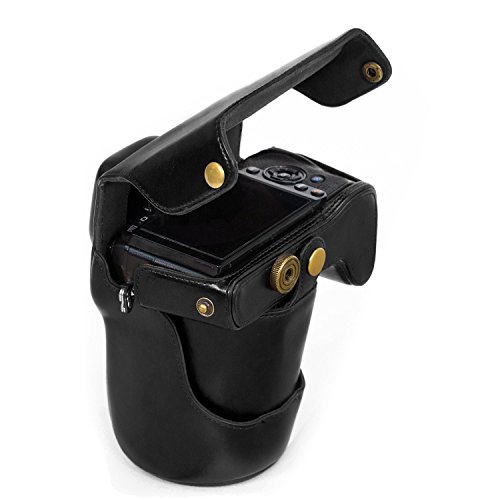 MegaGear Etui Souple en Cuir pour  Housse pour Nikon 1 J5 avec 10-30mm Photo Compacts  Marron Fonc   