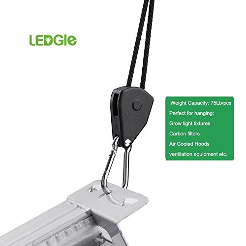 LEDGLE® GS-Haken02 1/8 Zoll Rope Ratchet Seilratsche einstellbare Pflanzenlampe Seilratsche bis zu 68kg Lastkapazität (ein Pair) - 5