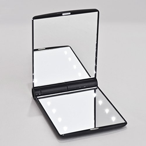 Newcomdigi Kosmetikspiegel Make-up Spiegel Schminkspiegel faltbar doppelseitig mit LED-Beleuchtung - 2