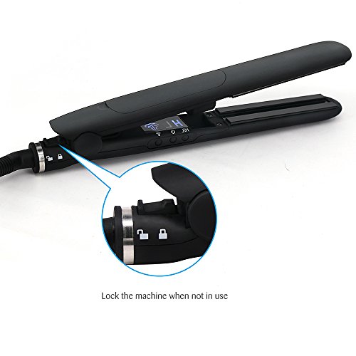 Bestidy 2 in 1 Glätteisen und Lockeneisen Professionelle Keramik-Turmalin-flaches Eisen, Dampf Haare Glätteisen Doppelplatten Schnelle Detangling Glätteisen (Schwarz) - 4