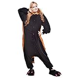 Amurleopard Damen/Herren Jumpsuit Kostüm Schlafanzug Pyjamas Einteiler, Waschbär, M( Körpergröße: 160-169 CM) - 