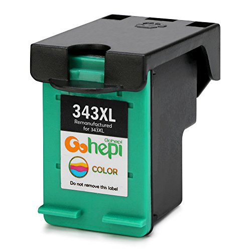 Gohepi 338XL/343XL Kompatibel für Druckerpatronen HP 338XL 343XL, 1 Schwarz/1 Tri-Farbe Arbeiten mit HP PSC 1610 2355 Patronen, HP Deskjet 460C 9800 6540 5740 6840 6620 Patronen, HP Officejet H470 K7100 150 100 7310 7410 6210 4212 6215 Patronen, HP Photosmart 8450 8150 8750 Pro B8350 2575 C3180 2610 2713 2710 Patronen - 2