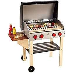 Hape - E3127 - Jeu d'Imitation en Bois - Cuisine - Barbecue du Chef