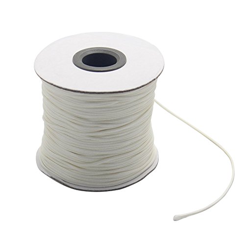Homgaty 1mm Waxed Cord Jewelry String Thread Bracelet Making 90M Length White