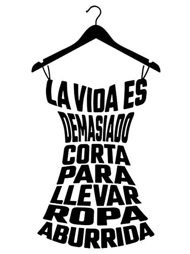 REGALOS ESTRELLA AZUL Vinilo de pared decorativos"La vida es demasiado corta" Frase decorativa de pared motivadora, vinilo para habitación