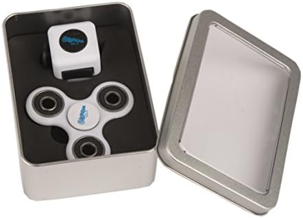 GIZAMO Tri-Spinner Hand Fidget Spinner &amp; Fidget Cube SET (2 Pack) | Perfect for Stress Relief, Anxiety, ADD, ADHD | Ultra Durable High Speed Bearing | 1-3 Mins Spins Finger Toy, Great Gift