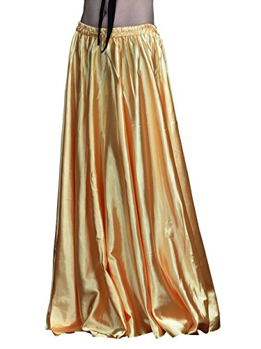 Preisvergleich Produktbild Dance Fairy oldene Satin-Bauchtanz -langes Rock-Swing-Rock-Partei zeigt Geschenk