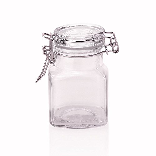 versandfuxx24 – 10 einfache eckige Gewürzgläser 100 ml / Glasdosen mit Bügelverschluss - 3