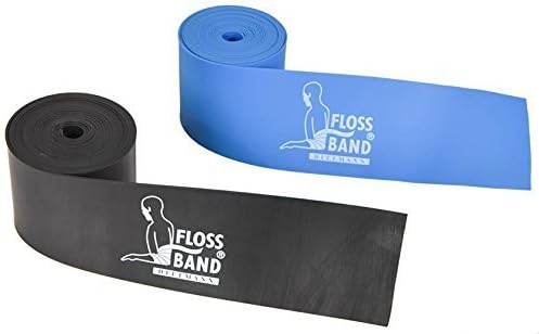Dittmann Floss Band Compression & Resistance Band for Rehabilitation/Physical Therapy and Mobility, Schwarz + Blau