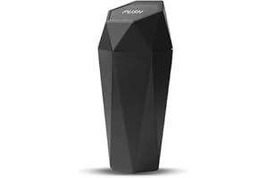 CGEAMDY Mini Cestino per Auto Portabicchieri, Plastica Bidone Della Spazzatura con Coperchio, Piccolo Contenitore di Rifiuti del Veicolo a Prova di Perdite, Pattumiera per Ufficio Casa (Nero)