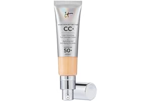 IT Cosmetics CC+ Cream SPF 50+ Full-Coverage CC Foundation, Hydrating Skincare, Enriched with Hyaluronic Acid, Niacinamide & Vitamin E for a Radiant Finish, Your Skin But Better