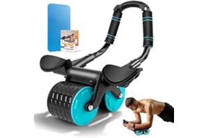 UOPON Automatische Rebound-Bauchrolle, New Wheels Roller Domestic Bauchtrainer,Bauchroller Für Bauchmuskeltraining, Bauchroller Für Bauchmuskeltraining Mit Stabilen Doppelrädern