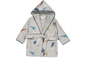 BOSKIMO KIDS - Peignoir Enfant & Adolescent 100% Coton OEKO-TEX | Unisexe, Doux, Brodé, avec Capuche & Poches