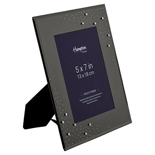 dia57smk mit Rauch Spiegel Glas mit Glitzer und Kristall Foto Rahmen 5 x 7 (13 x 18 cm) - 2