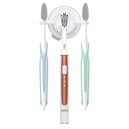Preisvergleich Produktbild Zahnbürsten Halterung, Wandhaken, Elektrozahnbürsten Zahnbürstenhalter, badezimmer Haken Saugnapf, Saugnäpfe Ständer für Oral B & Philips Elektrozahnbürsten Premium - Für 3 Elektrozahnbürsten