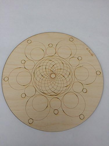 Medium Crystal Grid Plate Hexa-Torus Design Sacred Geometry Healing Spiritual Reiki Metaphysical Wooden Crystal Grid