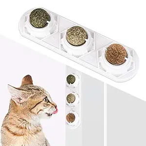 WoLover Catnip Wall Ball Toys ? Rotatable Cat Snack Edible Balls with Natural Healthy Catnip | Silvervine | Gall Nut, Kitten Playing Chewing Cleaning Teeth Toy
