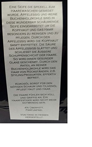 Handgemachte Haarseife aus Hessen mit deutscher.Buchenholzkohle aus der Ostalb - 4