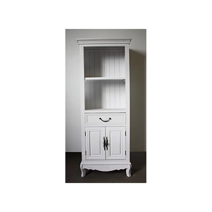 elbmöbel Küchenregal in weiß aus Holz mit Türen im Landhaus-Design