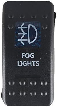 Alaman Rocker switch panel 5Pin Toggle Rocker Switch 20amp/12v and 10amp/24v On/off LED Blue Light (FOG LIGHTS)