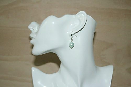 Mint Shell Pearl Drop Earrings