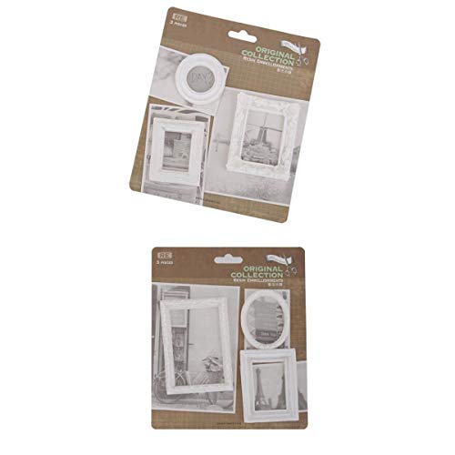 Fenteer 6 Pieces Mini Assorted Resin Photo Frame, Retro Embellishments for DIY Crafts, Scrapbooking Tools Supplies