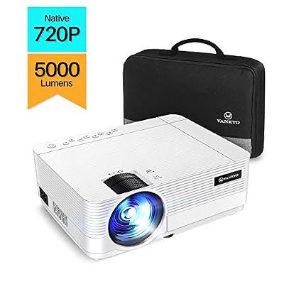 VANKYO Vidéoprojecteur Vankyo Native 1280*720P 5000 Lumens Mini Vidéo Projecteur Soutien 1080P Rétroprojecteur Full HD Portable Multimédia Home Cinéma Compatible VGA HDMI AV USB