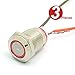 Produktbild DollaTek 3Pcs 12mm Flache Reset-Taste Schalter 12V DC Angel Eye LED wasserdichter Edelstahl runder Lichtschalter - Rot