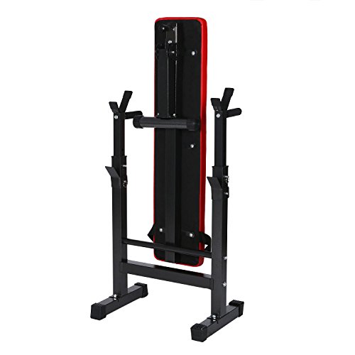 Ancheer zusammenklappbare und höhenverstellbare Hantelbank,multifunktions Hantelbank mit Langhantelablage,Drückerbank mit Hantelablage,Sit Up Bank Trainingsbank Rückentrainer Bauchtrainer - 4