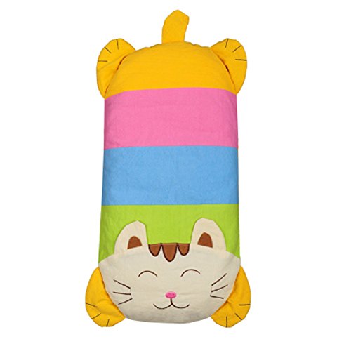 Baby's Buckwheat Hull Pillow with Cotton Pillow (1-3years) ( Cat, Yellow )