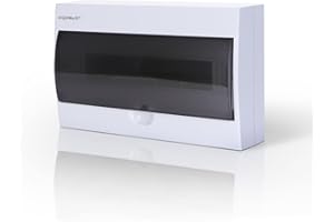 Aigostar Caja de Distribución Eléctrica de Superficie con Puerta Para 18 Módulos, 1 Unidad, Blanco