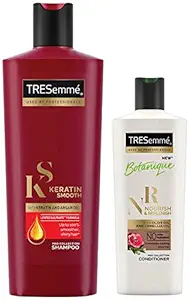 TRESemme Keratin Smooth Shampoo, 340ml And TRESemme Nourish and Replenish Conditioner, 190ml