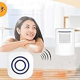 ? Marco de la puerta Detector de movimiento por infrarrojos: el sensor de infrarrojos detecta movimiento y envía una señal al receptor. El sensor de movimiento puede estar a una distancia de hasta 7 metros y nunca perder a los visitantes o ladrones que ingresan a la sala.