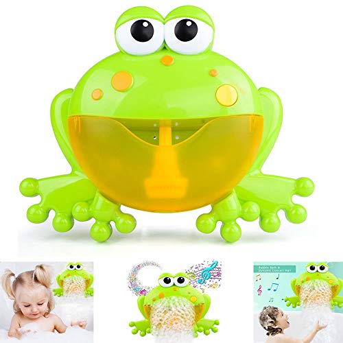 FOONEE Máquina de Burbujas de Baño para Niñ 12 Nursery Rhymes Máquina de Burbujas de Ranas para Niños- La Máquina de Burbujas para Bebés Brinda a los Niños un Momento de Baño