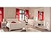 Produktbild expendio Schlafzimmer Marla 1 Kiefer weiß Bett 140x200 Kleiderschrank Kommode 2X Nachttisch Schubkastenkommode Jugendzimmer