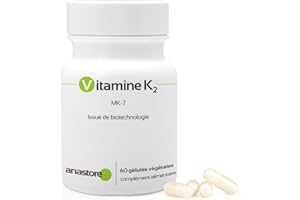 ANASTORE Vitamine K2 * 105 μg / 60 gélules * Obtenu par fermentation naturelle (MK-7) * Articulations, cardiovasculaire, osseux *