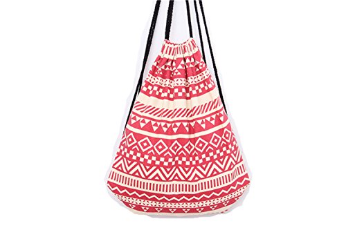 Preisvergleich Produktbild Genießen Rucksack Einkaufstasche Beutel Turnbeutel Tasche Tüte Hipster Jutebeutel Strandtasche Reisen Wandern Arabisch Stil (Rot)