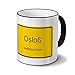 Produktbild Städtetasse Osloß - Design Ortsschild - Stadt-Tasse, Kaffeebecher, City-Mug, Becher, Kaffeetasse - Farbe Schwarz