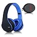 Produktbild Bluetooth Over Ear Kopfhörer, Rydohi Wireless Stereo Headset Klappbares Kopfhörer mit Integriertem Mikrofon/FM Radio /MP3 Player für iPhone, Android, PC -Schwarz Blau