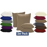 Doppelpack Serie Jersey Kissenbez&uuml;ge mit Rei&szlig;verschluss aus 100% Baumwolle in 12 modernen Farben und 4 Gr&ouml;&szlig;en (40 x 145 cm (Stillkissenbezug), Sand)