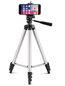PROLET Adjustable Portable & Foldable Aluminium Tripod Stand Smartphones Mobile Clip and Camera Holder with Carrying Bag