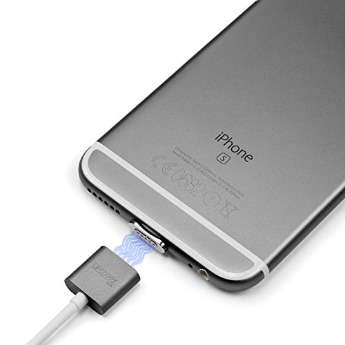 Original Urcover® Tech Magnetisches iPhone USB Ladekabel Lightning Kabel Snap [ FAST CHARGING ] Grau für Apple Smartphones iPhone