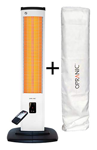 OPRANIC THOR Chauffage infrarouge avec couvercle anti-éclaboussures IP34 Blanc nacré 2000 W 5 niveaux de variateur d'intensité infrarouge