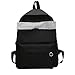Produktbild friendGG Rucksack,Damentasche Studententasche Reiserucksack Freizeit Rucksack Leinwand Rucksack Einfarbiger Rucksack Bogen Umhängetasche Wandern Rucksack Sportrucksack (Schwarz)