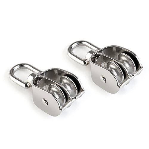 WINOMO 2st doppelten Flaschenzug Seilrolle Edelstahl 304 doppelte Riemenscheibe Wirbelblock - 8