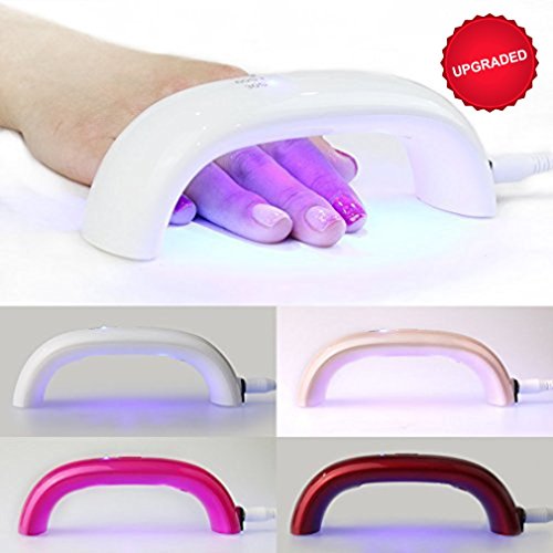 Upgraded LED Nail Lamp for Gel Nail Polish, 9W Portable Mini Powerful ULTRA FAST Curing Nail Dryer with Three Timers-AUTO shut off and USB + AC Power Supply White