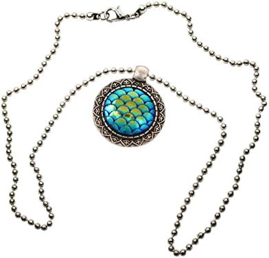 Magical Mermaid Scale Pendant on a Chain Necklace.