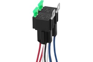 COMFORTY 2 Stück 12V Sicherungsrelais 30A ATO/ATC Flachsicherung mit Kabelbaumsatz, 4-polige SPST Relais für den Automobilbereich mit 12 AWG Hochleistungskabeln